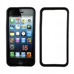 Wholesale iPhone 5 5S Bumper with Chrome Button (Black - Pink)